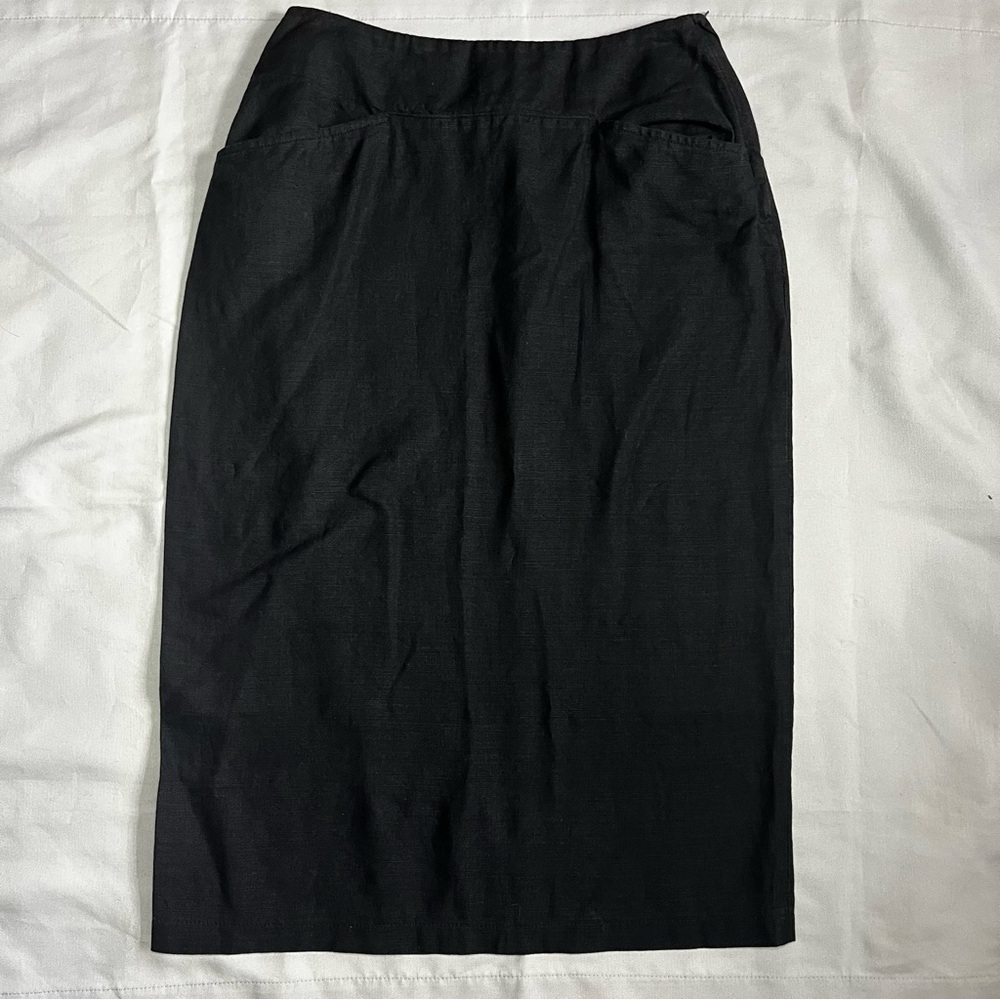Vintage Calvin Klein Classifications Women’s Black Linen Blend Skirt SZ 8 ILGWU
